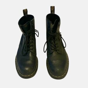 Dr. Martens Black DM 509 Lace Up Moto Combat Unisex Safety Boots M 6 L 7